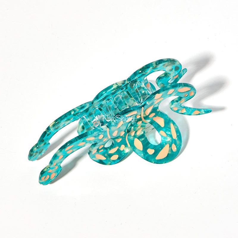 Large  Green Snake Hair Claw Clips | NueShiny