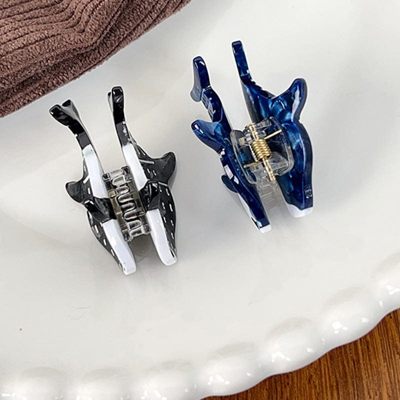 Mini Black Whale Shark Hair Claw Clips | NueShiny