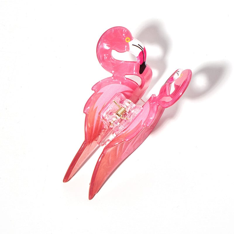Medium Pink-Flamingo Hair Claw Clips | NueShiny