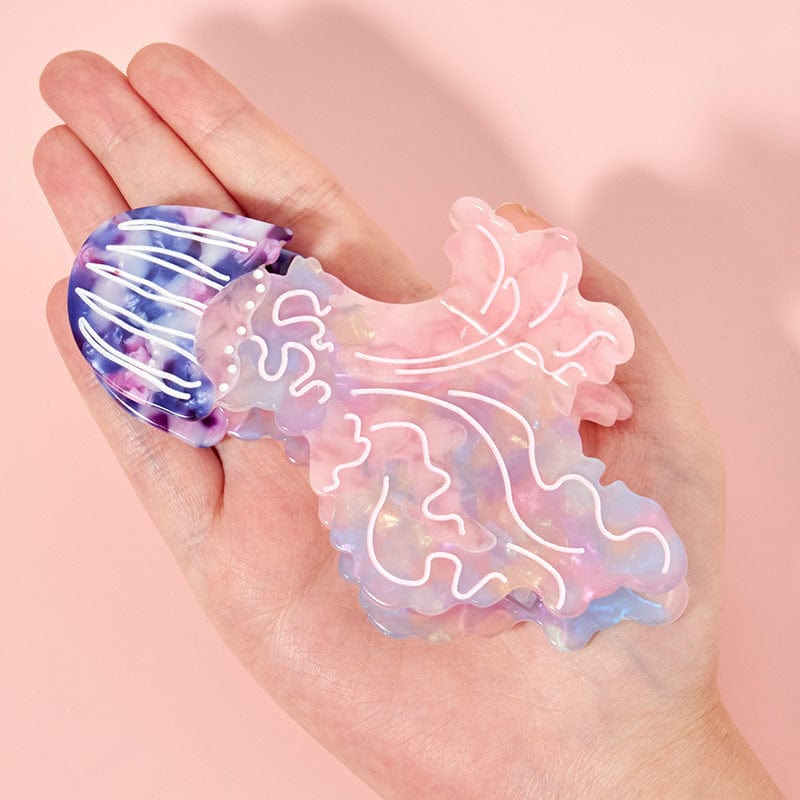 Large Skirt Jellyfish Pink Hair Claw Clips| NueShiny