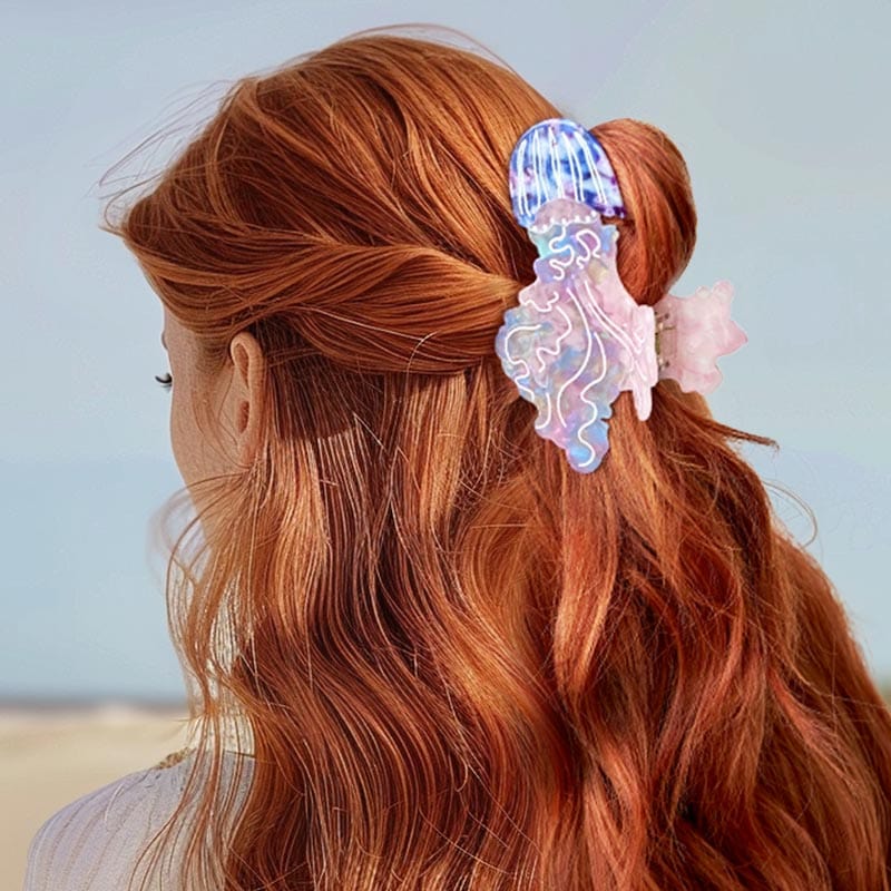 Large Skirt Jellyfish Pink Hair Claw Clips| NueShiny