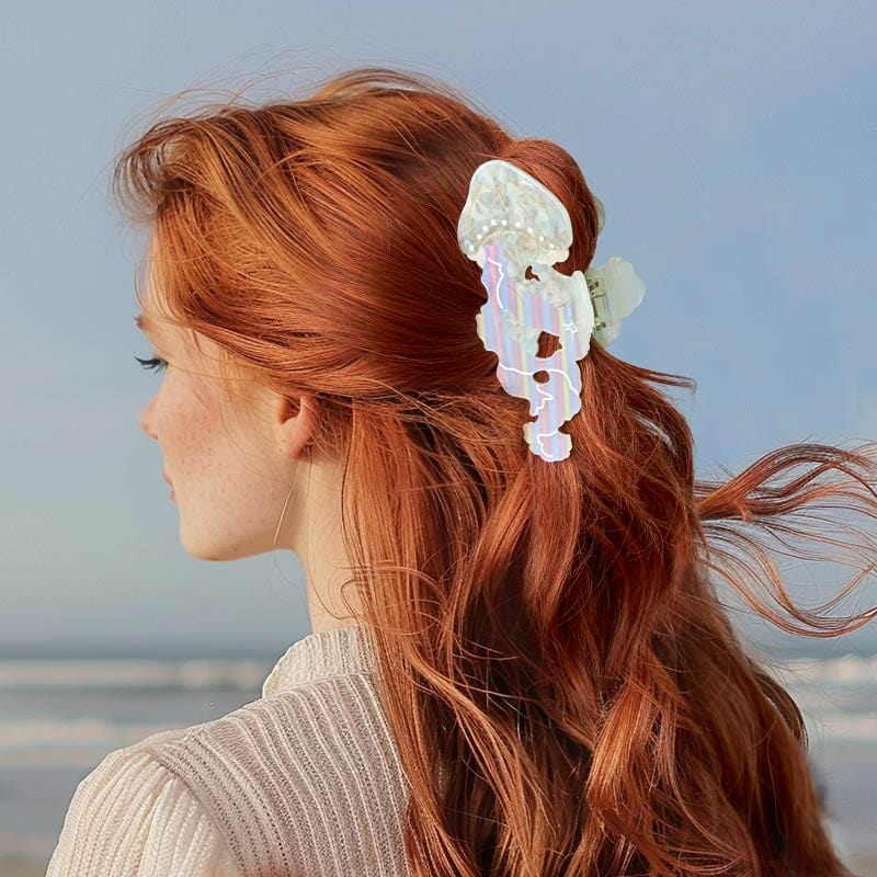 Large Coral Jellyfish Mermaid Color Hair Claw Clips| NueShiny