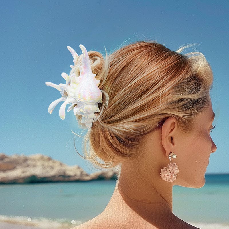 Mermaid Pearlescent White Conch Hair Claw Clips| NueShiny&BurningMoon