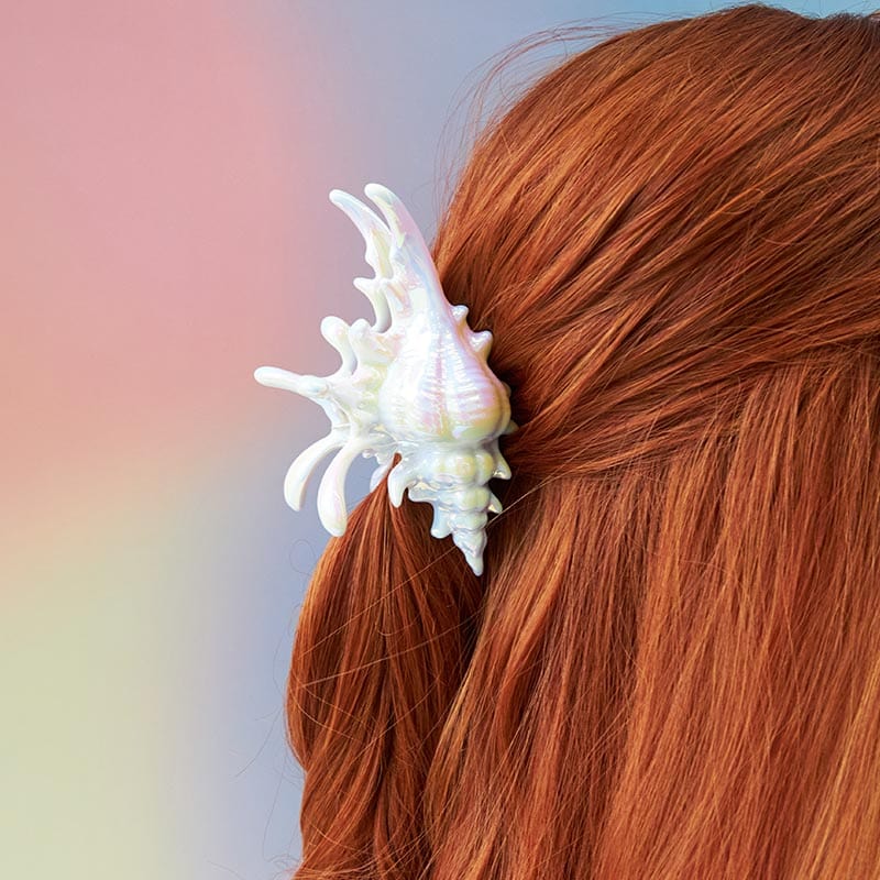 Mermaid Pearlescent White Conch Hair Claw Clips| NueShiny&BurningMoon