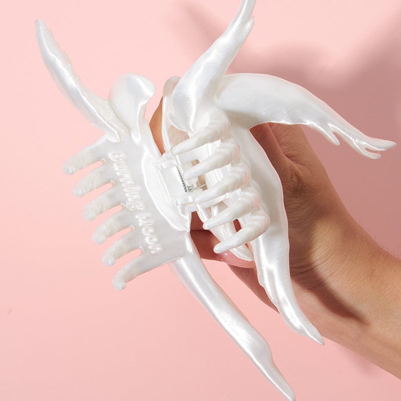 Silky White Angel Hair Claw Clips | NueShiny&BurningMoon