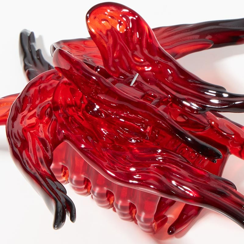 (🔥🔥Pre-Sale)Transparent Black And Red Gradient Angel Hair Claw Clips | NueShiny&BurningMoon
