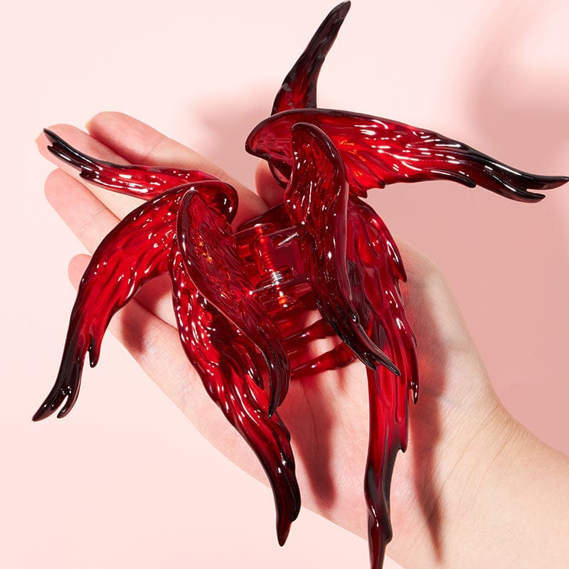 (🔥🔥Pre-Sale)Transparent Black And Red Gradient Angel Hair Claw Clips | NueShiny&BurningMoon