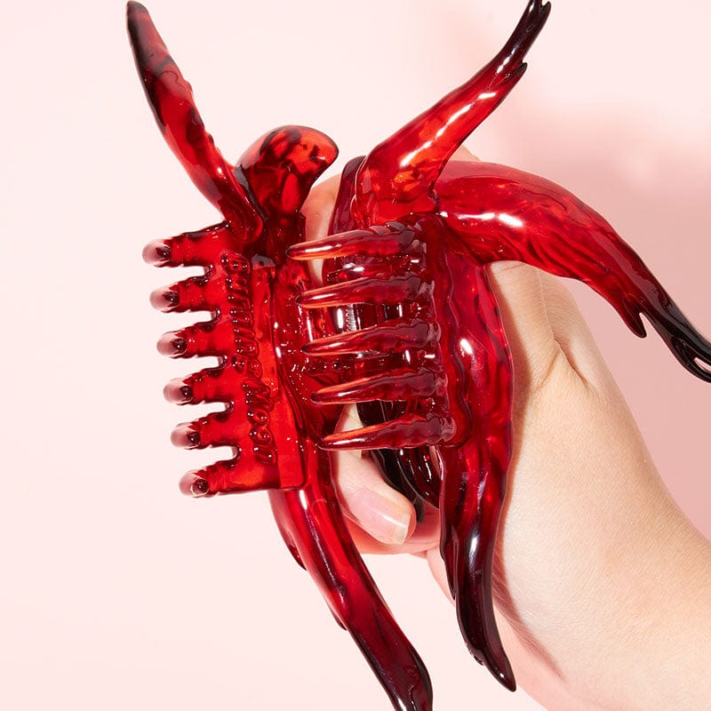 (🔥🔥Pre-Sale)Transparent Black And Red Gradient Angel Hair Claw Clips | NueShiny&BurningMoon