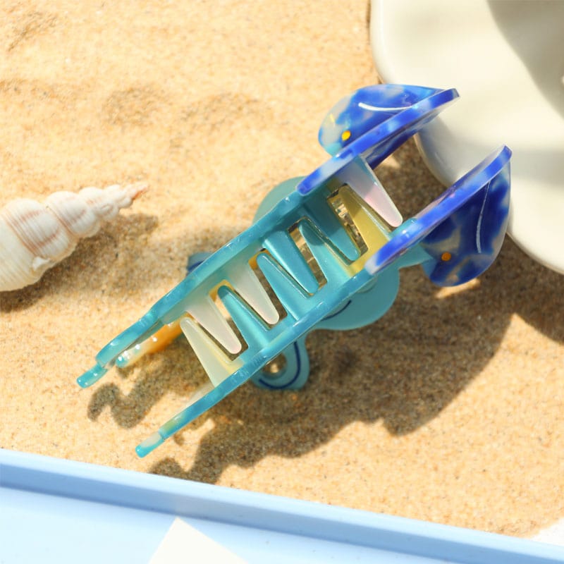 Medium Cartoon Blue Jellyfish Hair Claw Clips| NueShiny