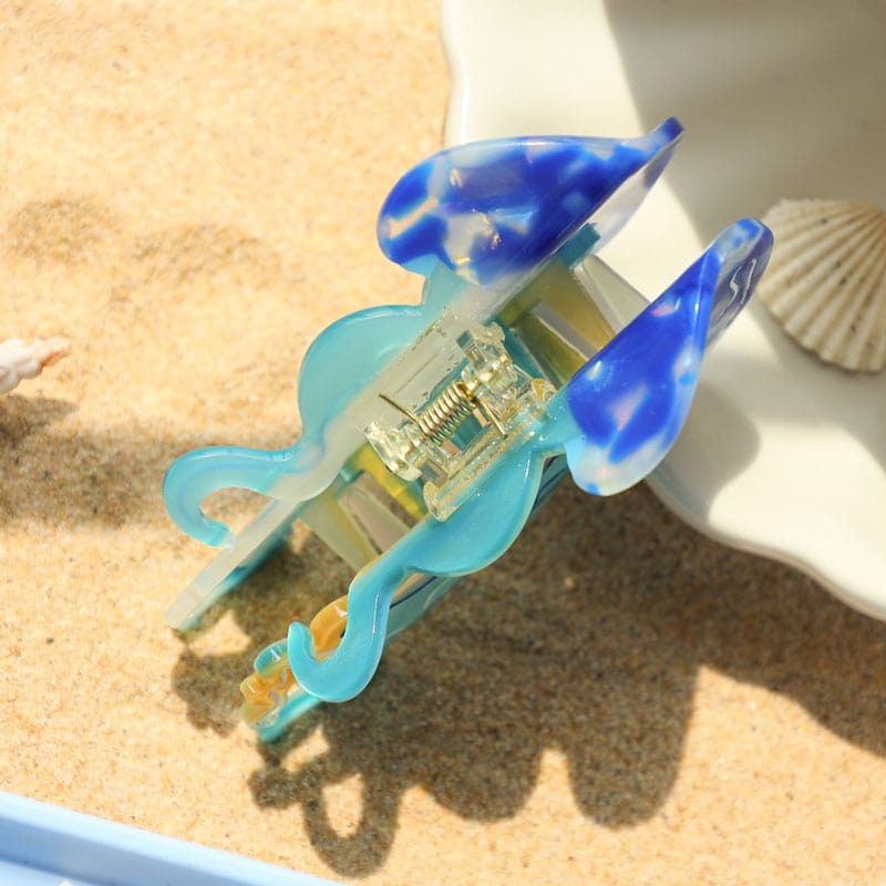 Medium Cartoon Blue Jellyfish Hair Claw Clips| NueShiny