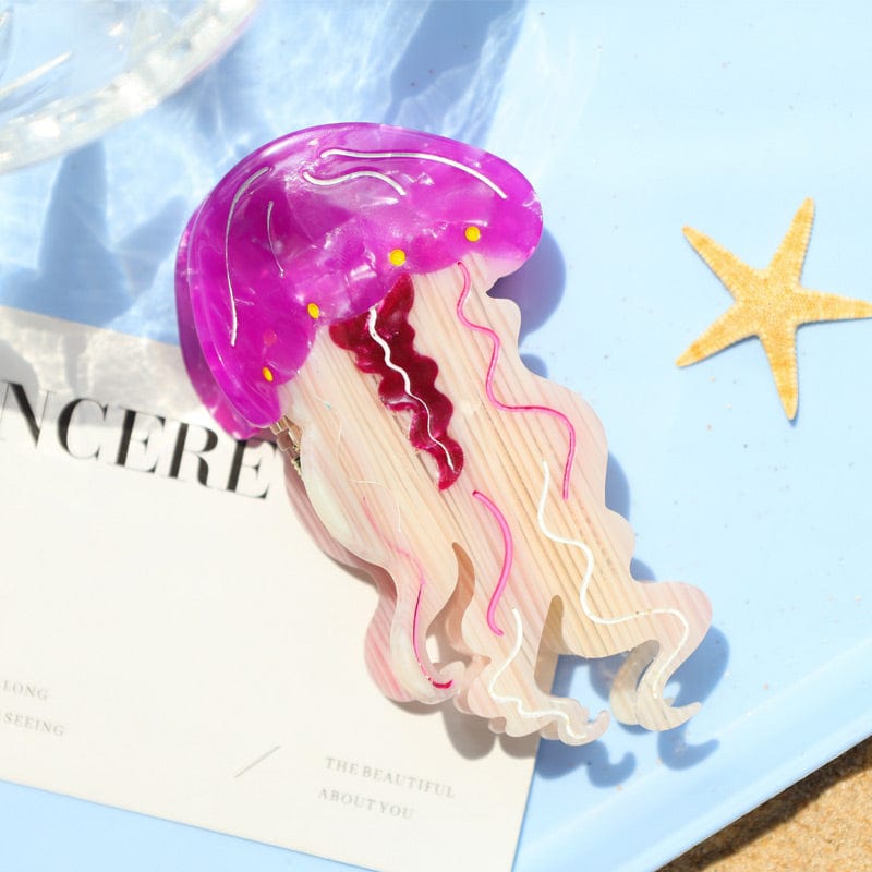 Medium Cartoon Purple Jellyfish Hair Claw Clips| NueShiny