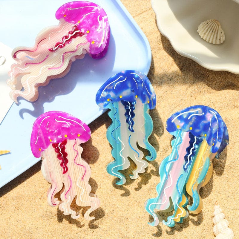 Medium Cartoon Purple Jellyfish Hair Claw Clips| NueShiny