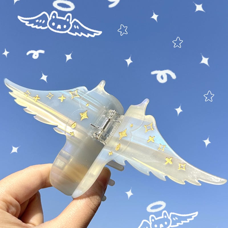 Medium Baby Blue Creamy Ocean Angel Hair Claw Clips | NueShiny & MÃO TÓU DÀN SHÌ YĨNG
