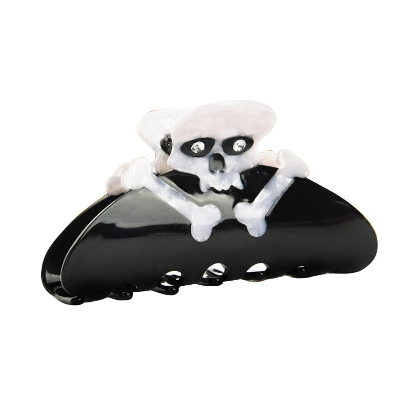 Medium Black Skull Hair Claw Clips | NueShiny