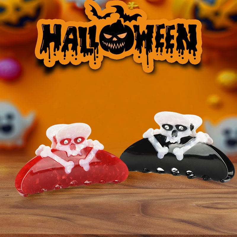 Medium Black Skull Hair Claw Clips | NueShiny