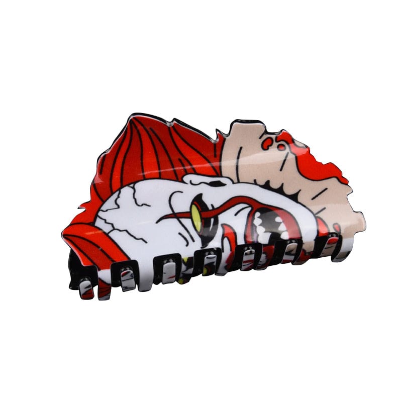 Medium Red Haired Clown Hair Claw Clips | NueShiny