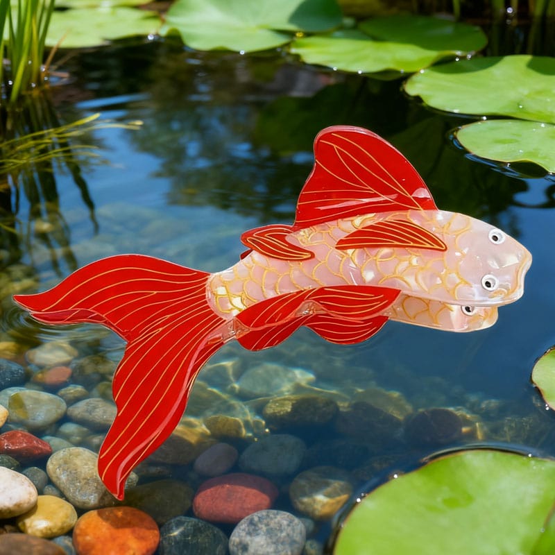 Large White Koi Hair Claw Clips | NueShiny