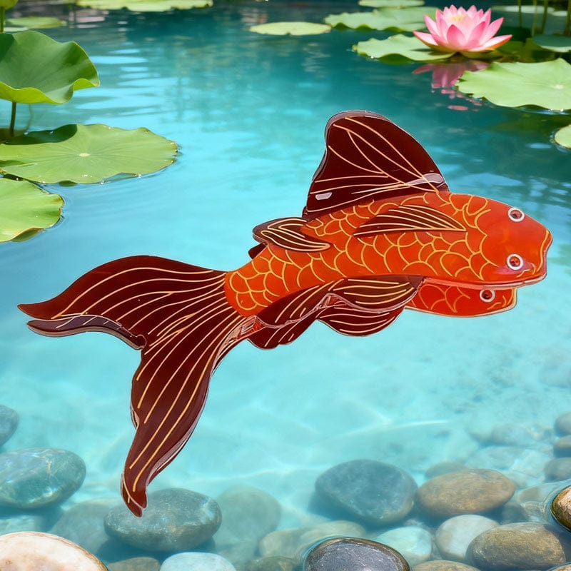 Large Maroon Koi Hair Claw Clips | NueShiny