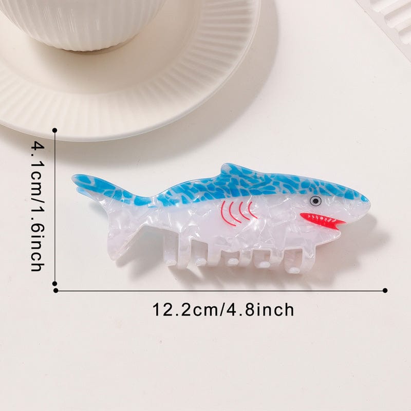 Large Ice Blue Shark Hair Claw Clips | NueShiny