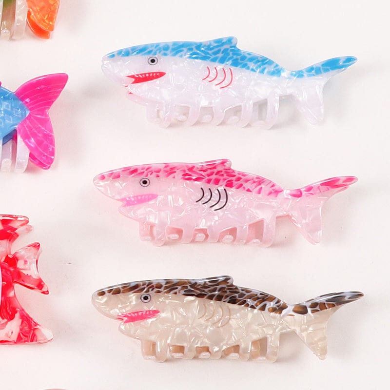 Large Brown Pattern Shark Hair Claw Clips | NueShiny