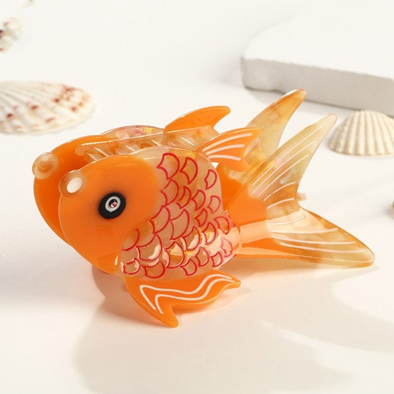 Large Orange Goldfish Hair Claw Clips | NueShiny