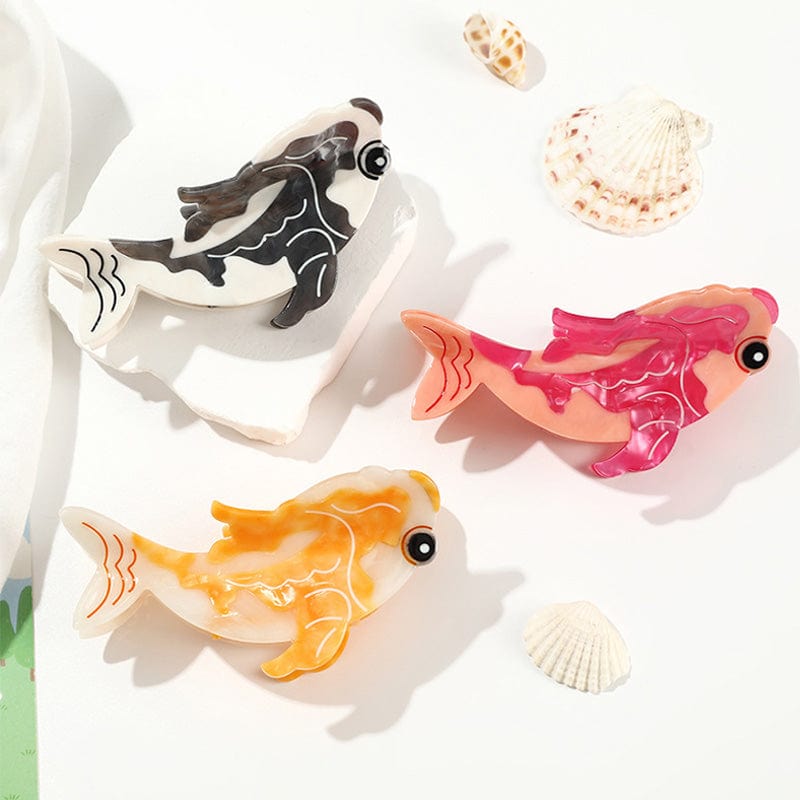 Large Yellow Cartoon Koi Fish Hair Claw Clips | NueShiny