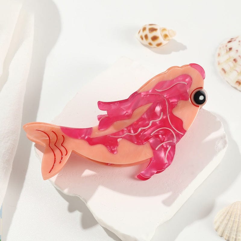 Large Pink Cartoon Koi Fish Hair Claw Clips | NueShiny