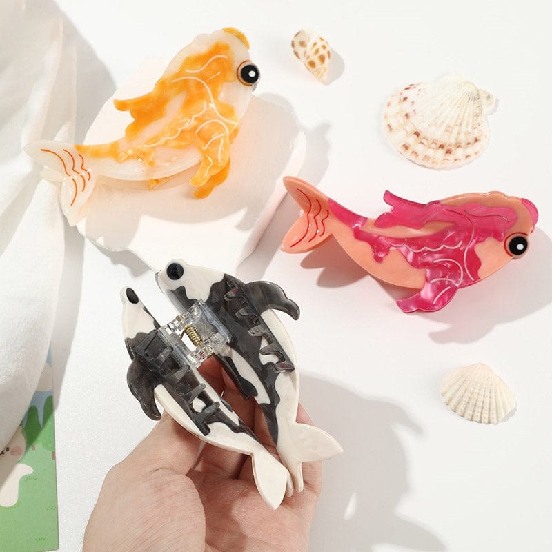 Large Pink Cartoon Koi Fish Hair Claw Clips | NueShiny