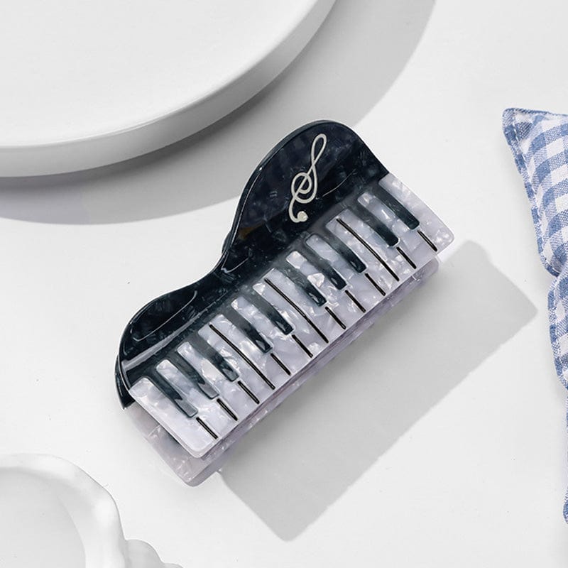 Medium Black Piano Hair Claw Clips | NueShiny & Bubbles Club