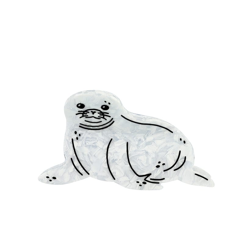 Medium White Seal Hair Claw Clips | NueShiny