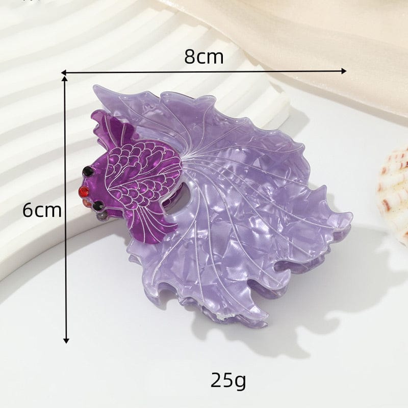 Medium Purple Fantail Goldfish Hair Claw Clips | NueShiny