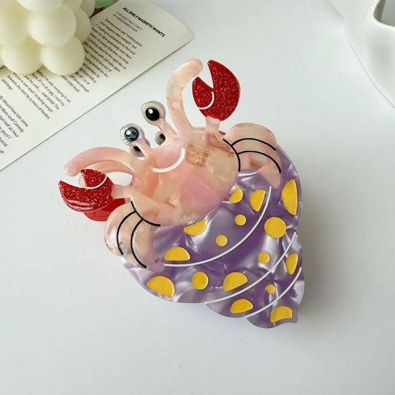 Medium Purple Hermit Crab Hair Claw Clips | NueShiny