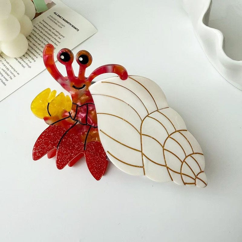 Medium White Hermit Crab Hair Claw Clips | NueShiny