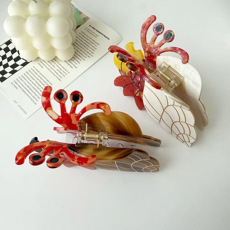 Medium White Hermit Crab Hair Claw Clips | NueShiny