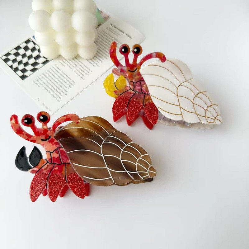 Medium White Hermit Crab Hair Claw Clips | NueShiny
