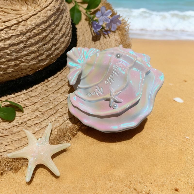 Large Mermaid Pearl White Creamy Clam Hair Claw Clips | NueShiny & BurningMoon