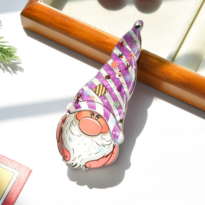 Large Purple Hat Santa Claus Hair Claw Clips | NueShiny