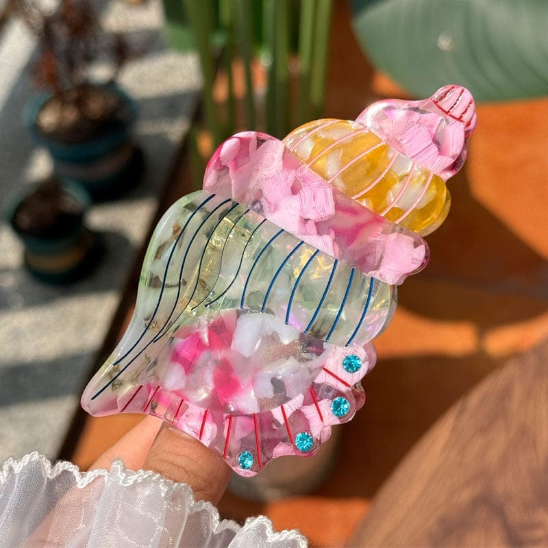 Small Diamond Colorful Conch Hair Claw Clips | NueShiny