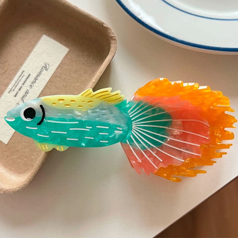 Large Orange Guppies Hair Claw Clips | NueShiny