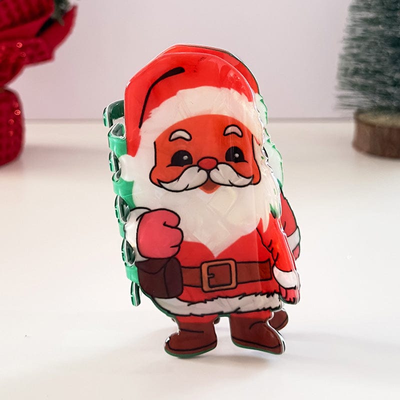Medium Red Hat Santa Claus Hair Claw Clips | NueShiny