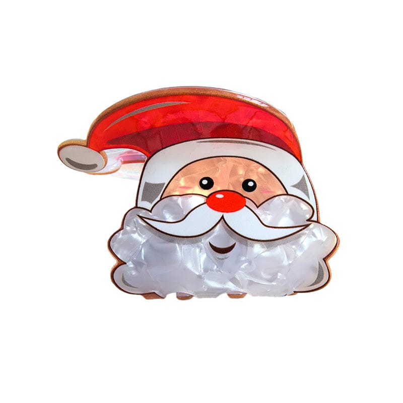 Small Smiley Santa Claus Hair Claw Clips | NueShiny