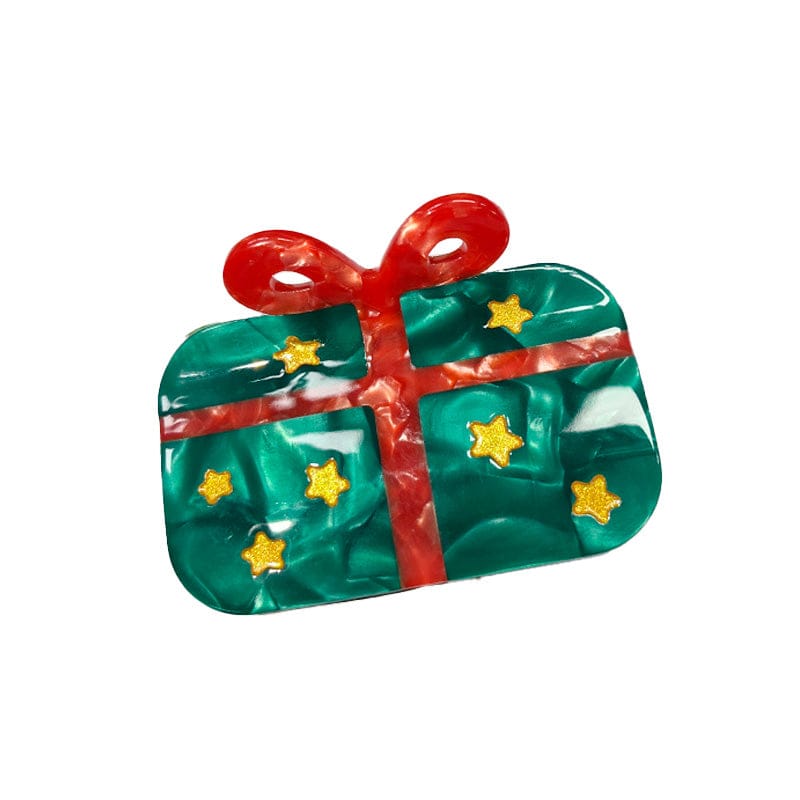 Small Dark Green Rectangular Christmas Gift Hair Claw Clips | NueShiny