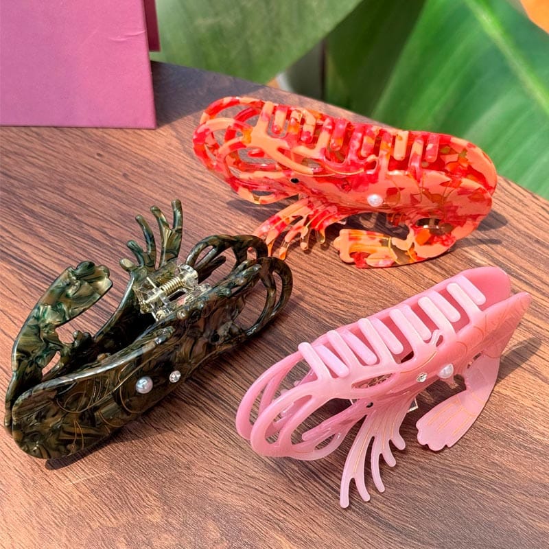 Medium Red Diamond Lobster Hair Claw Clips | NueShiny