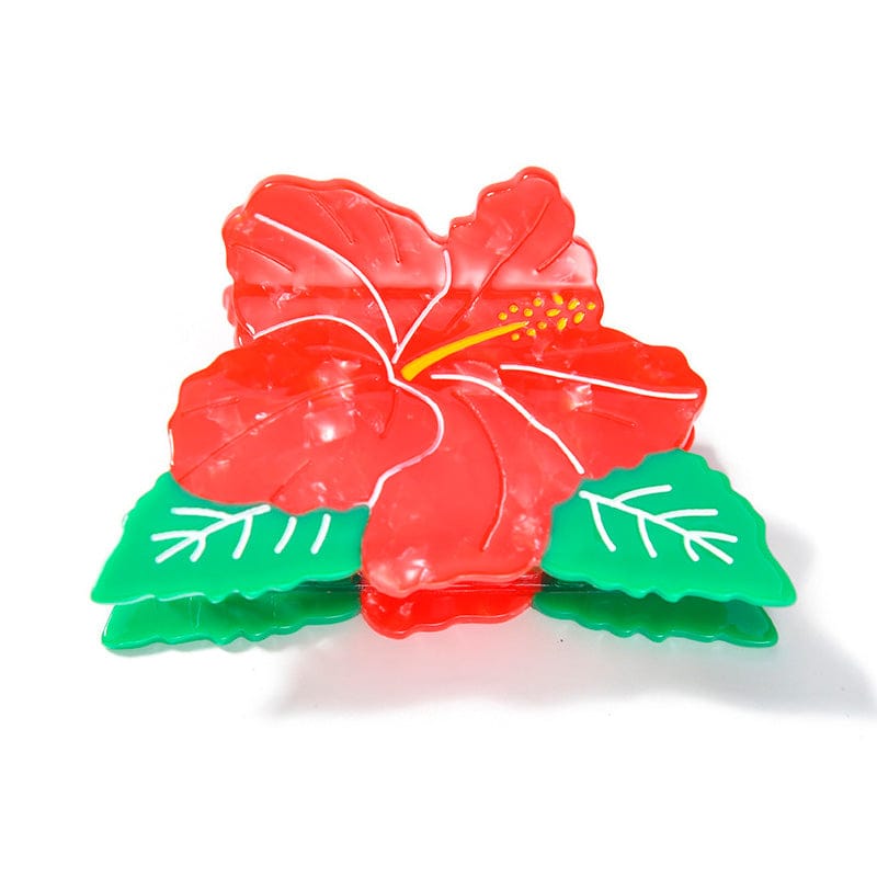 Medium Red Flowers Hair Claw Clips | NueShiny