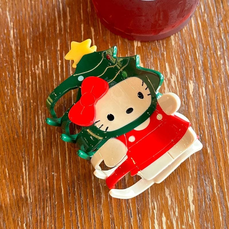 Medium Christmas Tree Kitty Hair Claw Clips | NueShiny