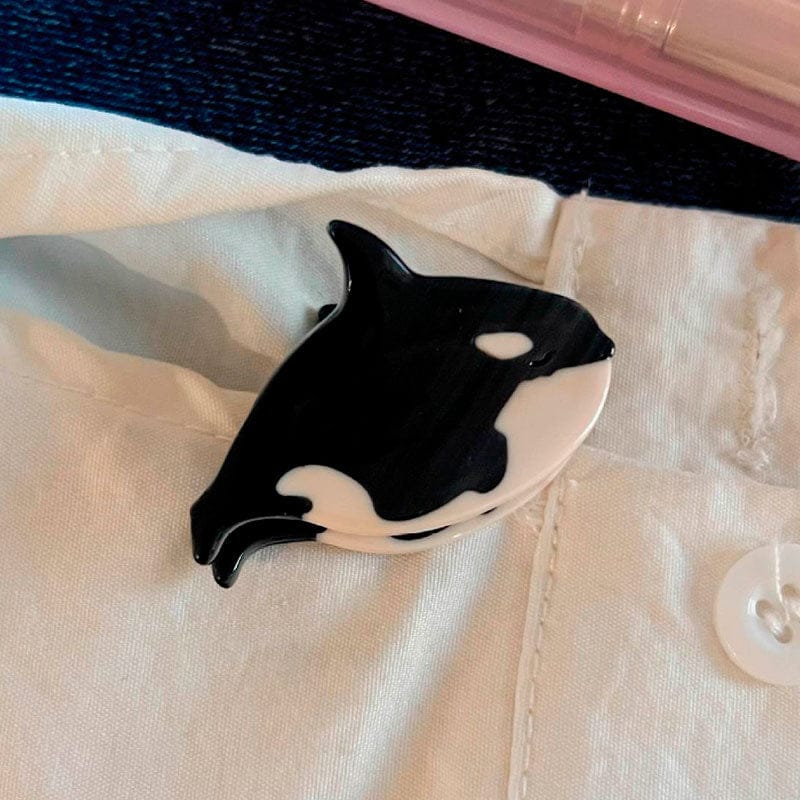 Mini Black Whale Hair Claw Clips | NueShiny