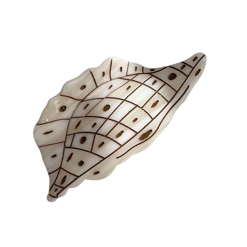 Medium Beige Polka Dot Conch Hair Claw Clips | NueShiny