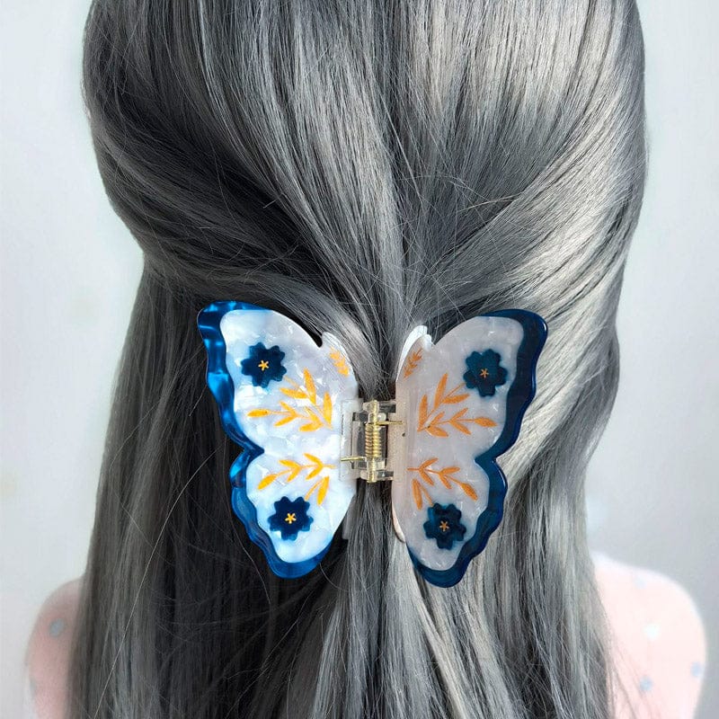Medium Blue Butterfly Hair Claw Clips | NueShiny