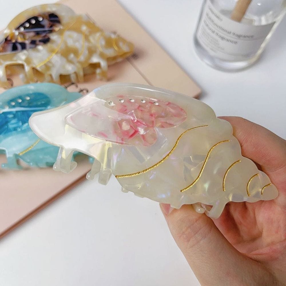 Jumbo Pink Conch Hair Claw Clips丨NueShiny