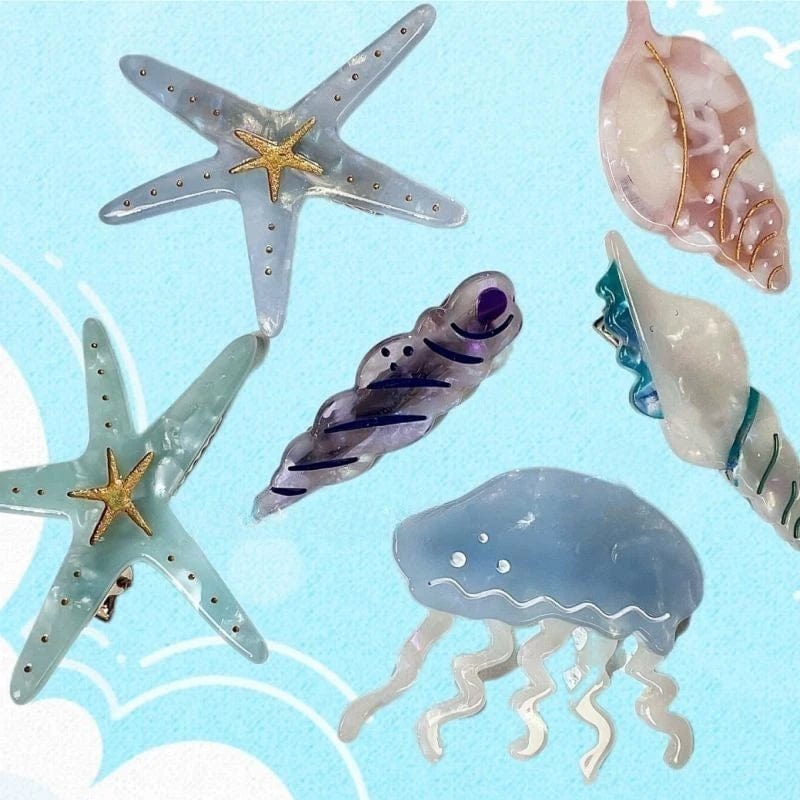 Small Blue Starfish Hair Clip丨NueShiny